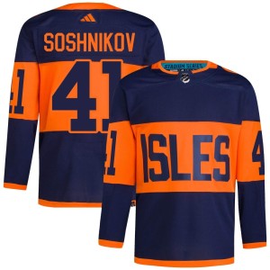Nikita Soshnikov Men's Adidas New York Islanders Authentic Navy 2024 Stadium Series Primegreen Jersey