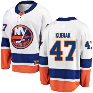 Jeff Kubiak Men's Fanatics Branded New York Islanders Breakaway White Away Jersey