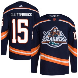 Cal Clutterbuck Youth Adidas New York Islanders Authentic Navy Reverse Retro 2.0 Jersey