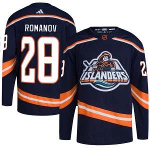 Alexander Romanov Youth Adidas New York Islanders Authentic Navy Reverse Retro 2.0 Jersey