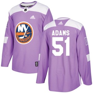 Collin Adams Youth Adidas New York Islanders Authentic Purple Fights Cancer Practice Jersey