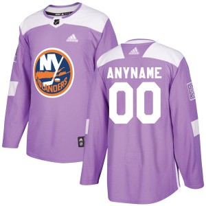 Mathew Barzal Youth Adidas New York Islanders Authentic Purple Fights Cancer Practice Jersey