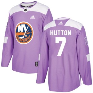 Grant Hutton Youth Adidas New York Islanders Authentic Purple Fights Cancer Practice Jersey