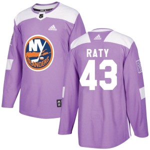 Aatu Raty Youth Adidas New York Islanders Authentic Purple Fights Cancer Practice Jersey