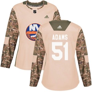 Collin Adams Women's Adidas New York Islanders Authentic Camo Veterans Day Practice Jersey