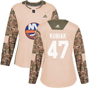 Jeff Kubiak Women's Adidas New York Islanders Authentic Camo Veterans Day Practice Jersey