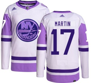 Matt Martin Youth Adidas New York Islanders Authentic Hockey Fights Cancer Jersey