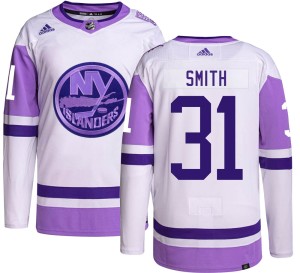Billy Smith Youth Adidas New York Islanders Authentic Hockey Fights Cancer Jersey