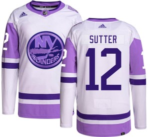 Duane Sutter Youth Adidas New York Islanders Authentic Hockey Fights Cancer Jersey