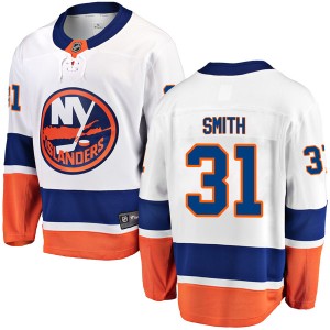 Billy Smith Youth Fanatics Branded New York Islanders Breakaway White Away Jersey