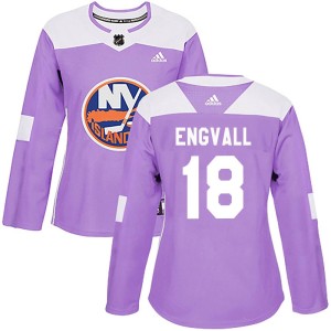 Pierre Engvall Women's Adidas New York Islanders Authentic Purple Fights Cancer Practice Jersey