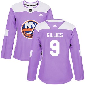 Clark Gillies Women's Adidas New York Islanders Authentic Purple Fights Cancer Practice Jersey