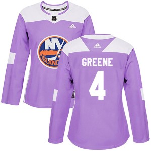 Andy Greene Women's Adidas New York Islanders Authentic Purple Fights Cancer Practice Jersey
