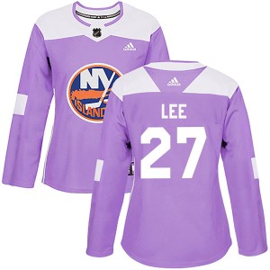 Anders Lee Women's Adidas New York Islanders Authentic Purple Fights Cancer Practice Jersey