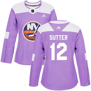 Duane Sutter Women's Adidas New York Islanders Authentic Purple Fights Cancer Practice Jersey