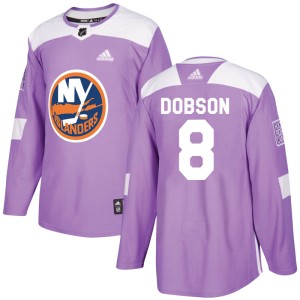 Noah Dobson Men's Adidas New York Islanders Authentic Purple Fights Cancer Practice Jersey