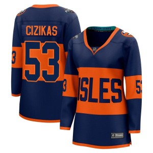 Casey Cizikas Women's Fanatics Branded New York Islanders Breakaway Navy 2024 Stadium Series Jersey