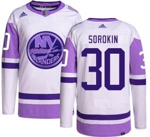 Ilya Sorokin Men's Adidas New York Islanders Authentic Hockey Fights Cancer Jersey