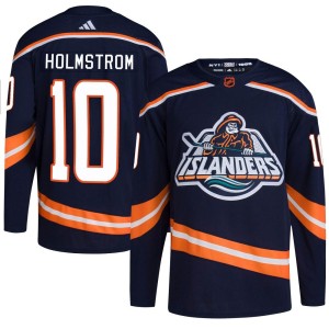 Simon Holmstrom Men's Adidas New York Islanders Authentic Navy Reverse Retro 2.0 Jersey