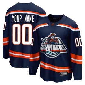 Custom Youth Fanatics Branded New York Islanders Breakaway Navy Custom Special Edition 2.0 Jersey