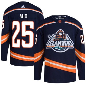 Sebastian Aho Youth Adidas New York Islanders Authentic Navy Reverse Retro 2.0 Jersey