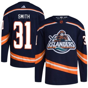 Billy Smith Youth Adidas New York Islanders Authentic Navy Reverse Retro 2.0 Jersey