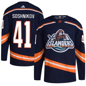 Nikita Soshnikov Youth Adidas New York Islanders Authentic Navy Reverse Retro 2.0 Jersey