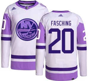 Hudson Fasching Youth Adidas New York Islanders Authentic Hockey Fights Cancer Jersey