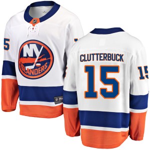 Cal Clutterbuck Youth Fanatics Branded New York Islanders Breakaway White Away Jersey
