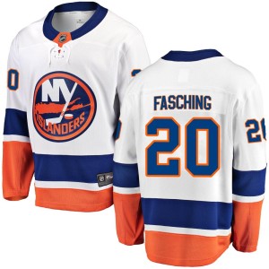 Hudson Fasching Youth Fanatics Branded New York Islanders Breakaway White Away Jersey